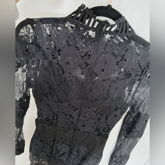 Missguided Black Lace Sheer Dress - Picture 4 of 8